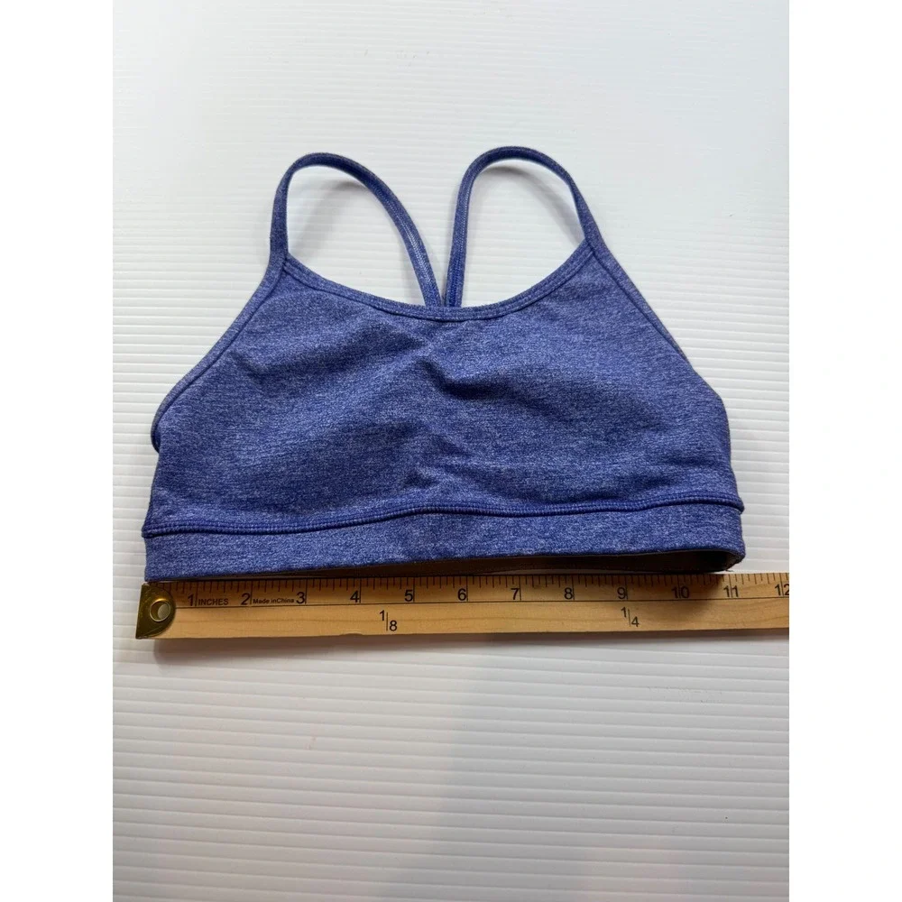 Lululemon Free To Be Bra Blue Space Dye Heathered Strappy Yoga Sports Bra Size 2
